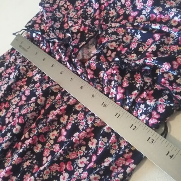 Three Pink Hearts girls size 14 navy blue multicolored floral dress - Picture 10 of 15